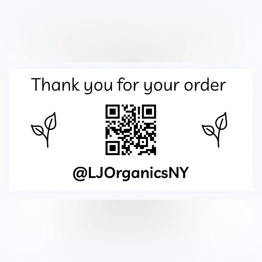 30 CUSTOM STICKERS - 2” x 1” - THANK YOU FOR YOUR ORDER - W/ CLOSET NAME & QR